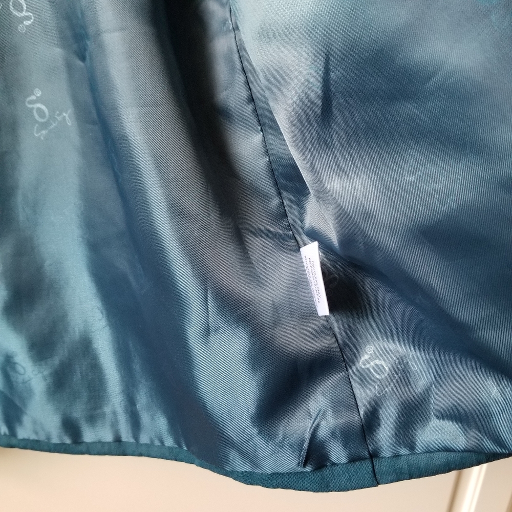 Samuel Dong Dupioni Crop Jacket Teal M - image 7